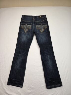 Antik Denim Bootcut Jeans Size 28 Dark Wash Embroidered Back Pockets Western